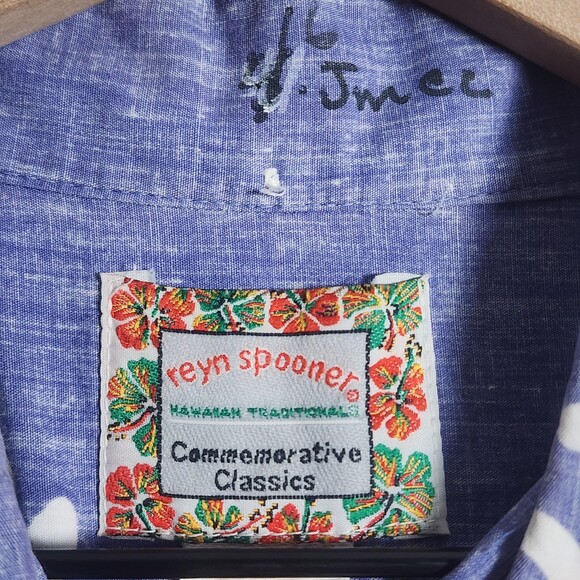 Reyn Spooner Shirt Mens 2XL Blue Floral Hawaiian Commemorative Classics Aloha - Picture 7 of 12